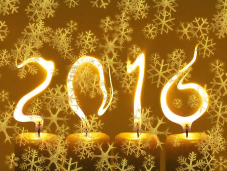 Happy new year 2016 - snowflakesの写真素材