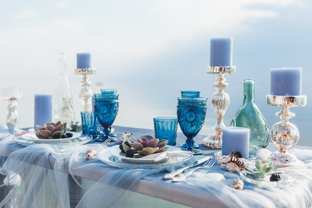 wedding decoration in sea styleの写真素材