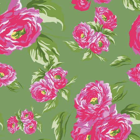 Beautiful Seamless floral color pattern, background, vector illustration のイラスト素材