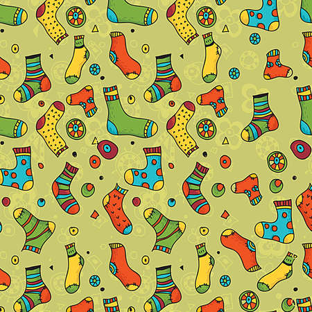 Seamless vector pattern   with socksのイラスト素材