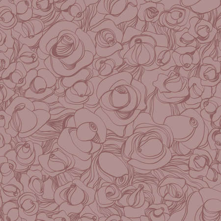 Seamless vector pattern with roses のイラスト素材