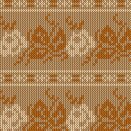 seamless knit pattern, knitted texture Seamless Snowflake Knit Vector background for textile design. Wallpaper, background. のイラスト素材
