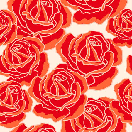 Seamless floral pattern with rosesのイラスト素材
