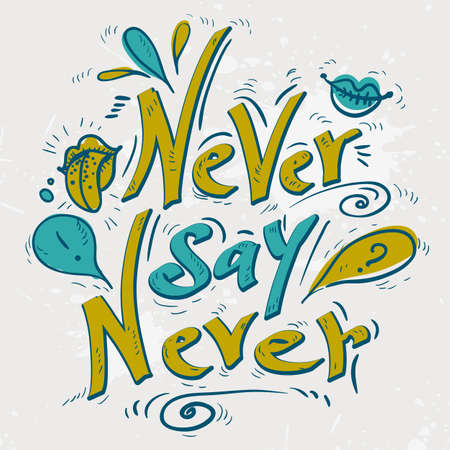 Hand drawn text lettering with Quotationsのイラスト素材