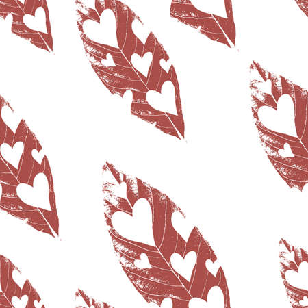 Abstract seamless pattern with leaves and flowersのイラスト素材