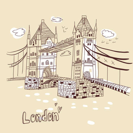 London  doodles drawing landscapeのイラスト素材