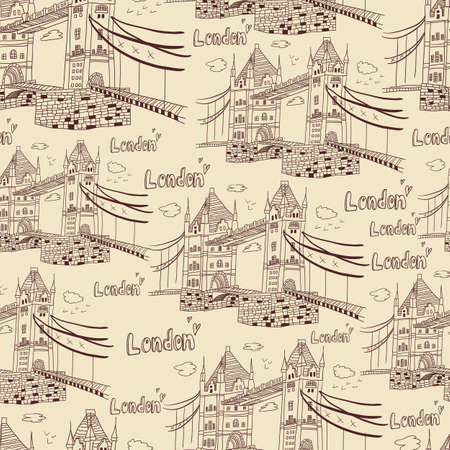 London  doodles drawing landscapeのイラスト素材