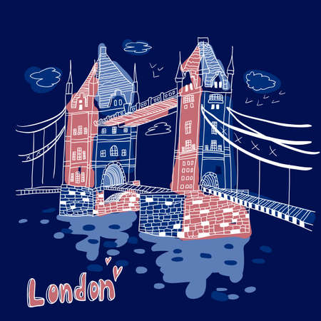 London  doodles drawing landscapeのイラスト素材