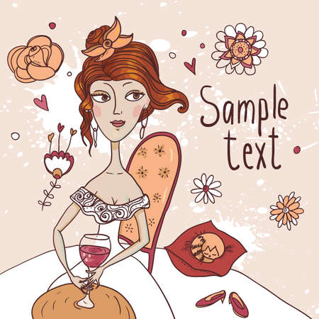 Cartoon Wedding Cardのイラスト素材