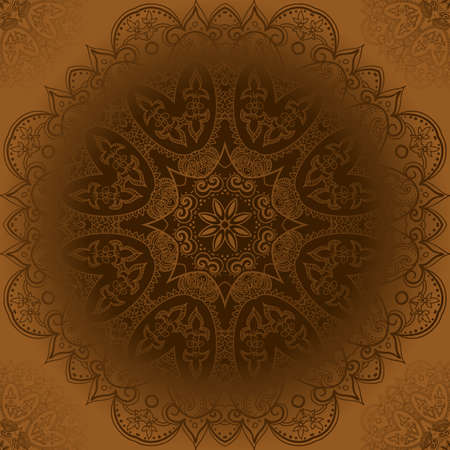 Vintage template Oriental circle backgroundのイラスト素材