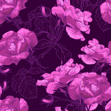 Beautiful Seamless Rose Backgroundのイラスト素材