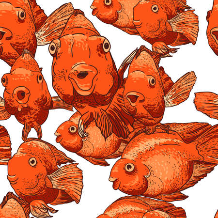 Seamless background with fishのイラスト素材