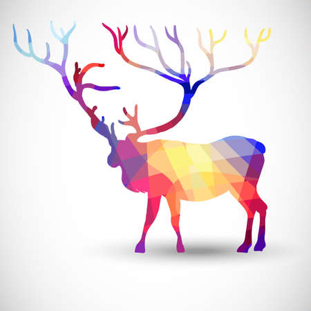 Silhouette of a deer of geometric shapesのイラスト素材