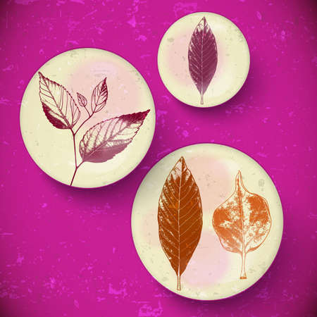 Vintage Leaves, greeting cardのイラスト素材