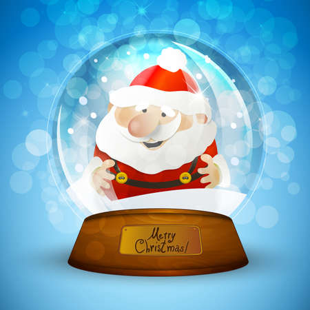 Christmas snow globe with Santa Clausのイラスト素材