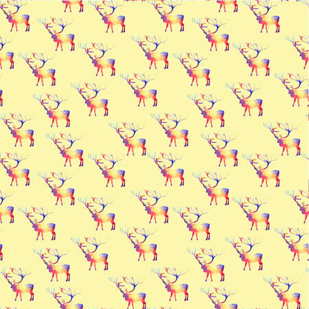 Seamless background with geometric deerのイラスト素材