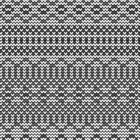 Monochrome seamless knitted patternのイラスト素材