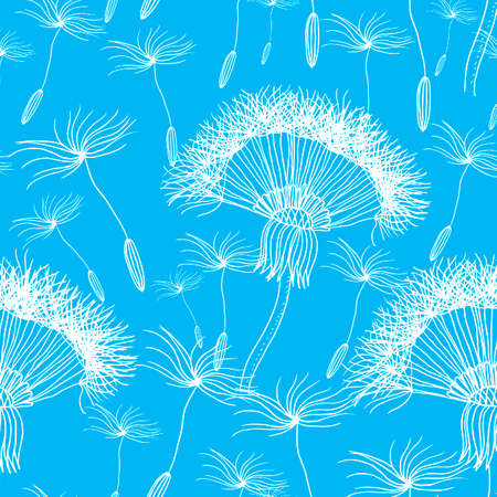 Seamless background with overblown dandelionのイラスト素材