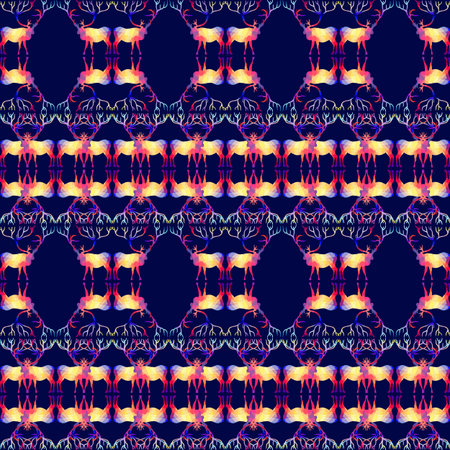 Seamless background with geometric deer