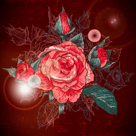 Rose backgroundのイラスト素材