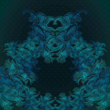 Vintage background, baroque patternのイラスト素材