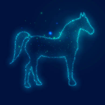 Silhouette Horse from Beautiful Bright Starsのイラスト素材