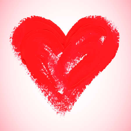 Watercolor red heart illustrationのイラスト素材