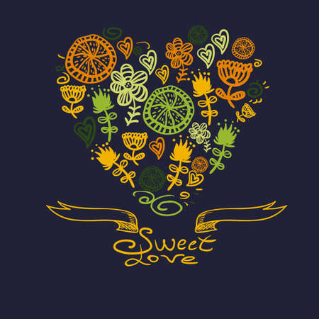 Cartoon hearts backgroundのイラスト素材