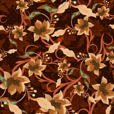 Vintage floral seamless patternのイラスト素材