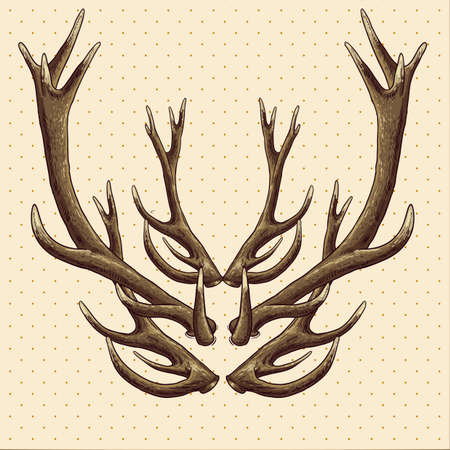 Hipster vintage background with deer antlersのイラスト素材