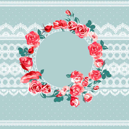 Wedding invitation with flowers.のイラスト素材