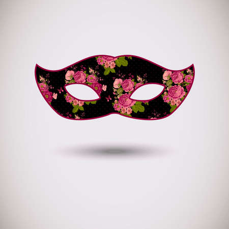 Carnival mask with floral patternのイラスト素材