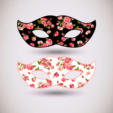 Carnival mask with floral patternのイラスト素材