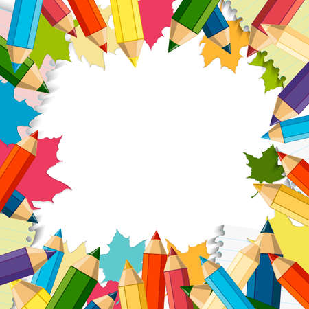 Back to School Vector Design element, School Autumn Backgroundのイラスト素材