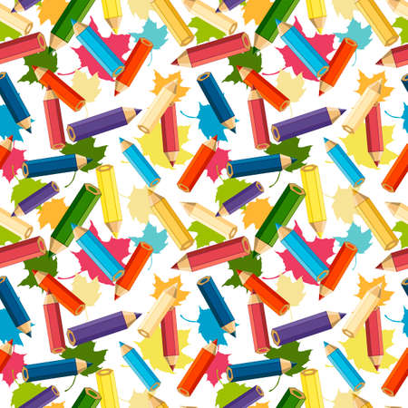 Back to School, Seamless School Background のイラスト素材