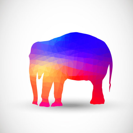 Geometric silhouettes animals Elephantのイラスト素材