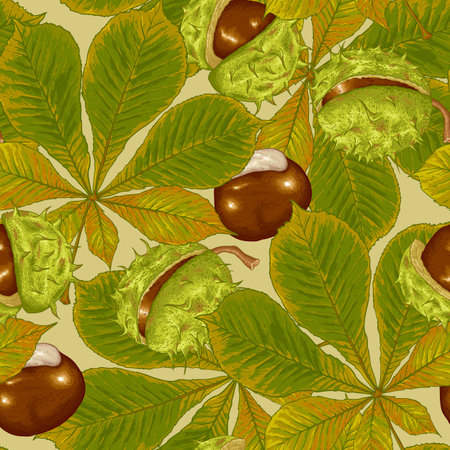 Chestnut Seamless Backgroundのイラスト素材