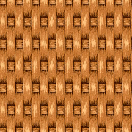 Wicker Seamless Background, Wooden Basket Texturedのイラスト素材