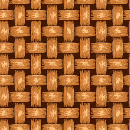Wicker Seamless Background, Wooden Basket Texturedのイラスト素材