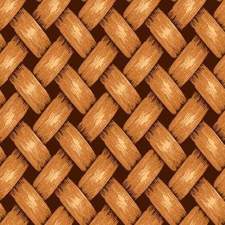 Wicker Seamless Background, Wooden Basket Texturedのイラスト素材