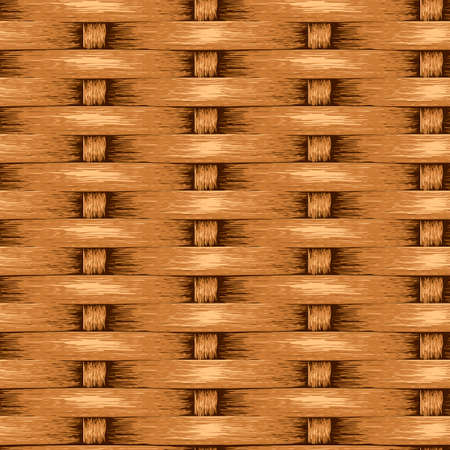 Wicker Seamless Background, Wooden Basket Texturedのイラスト素材