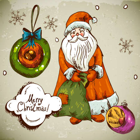 New Year and Christmas Greeting Cardのイラスト素材