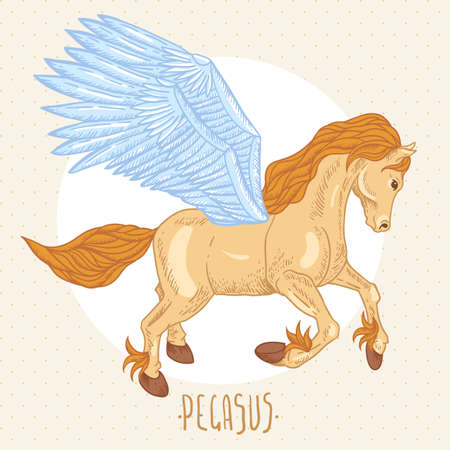 Vector illustration of of winged pegasusのイラスト素材