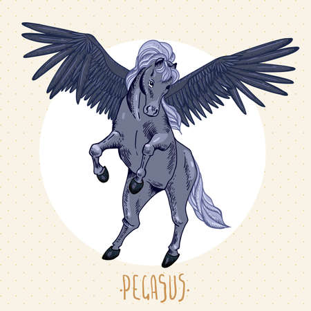 vector illustration of pink unicorn with heartsのイラスト素材