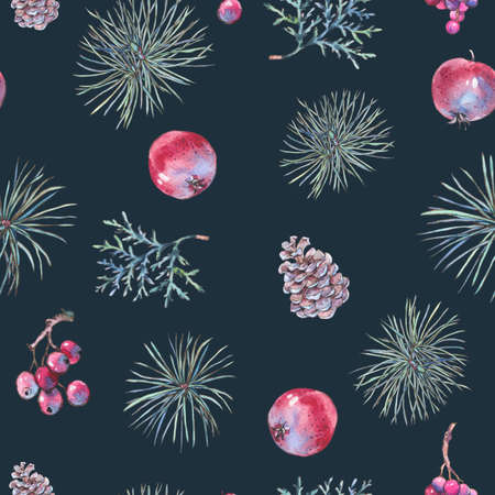 Christmas Vintage Floral  Pattern, New Year Decorationの写真素材