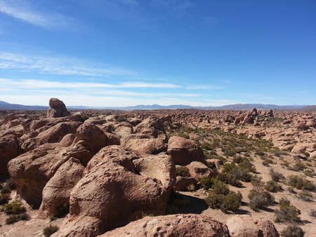 Stones in Altiplano desert, Bolivia in South America.の写真素材