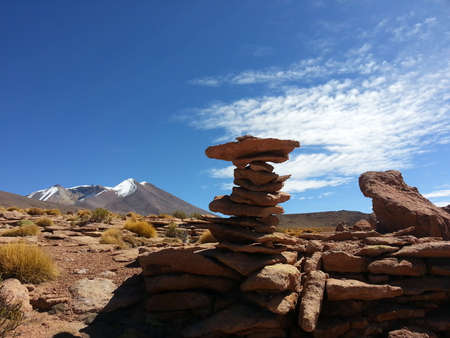 Stones in Altiplano desert, Bolivia in South America.の写真素材