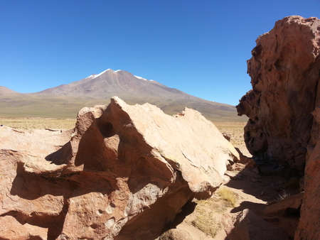Stones in Altiplano desert, Bolivia in South America.の写真素材