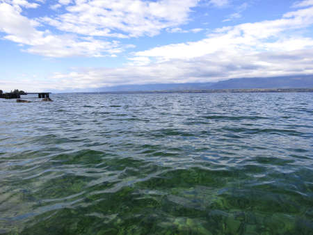 Leman lake near Geneva in Switzerland, Europeの写真素材