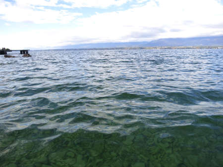Leman lake near Geneva in Switzerland, Europeの写真素材